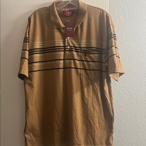 Brown Striped Polo Shirt for Men